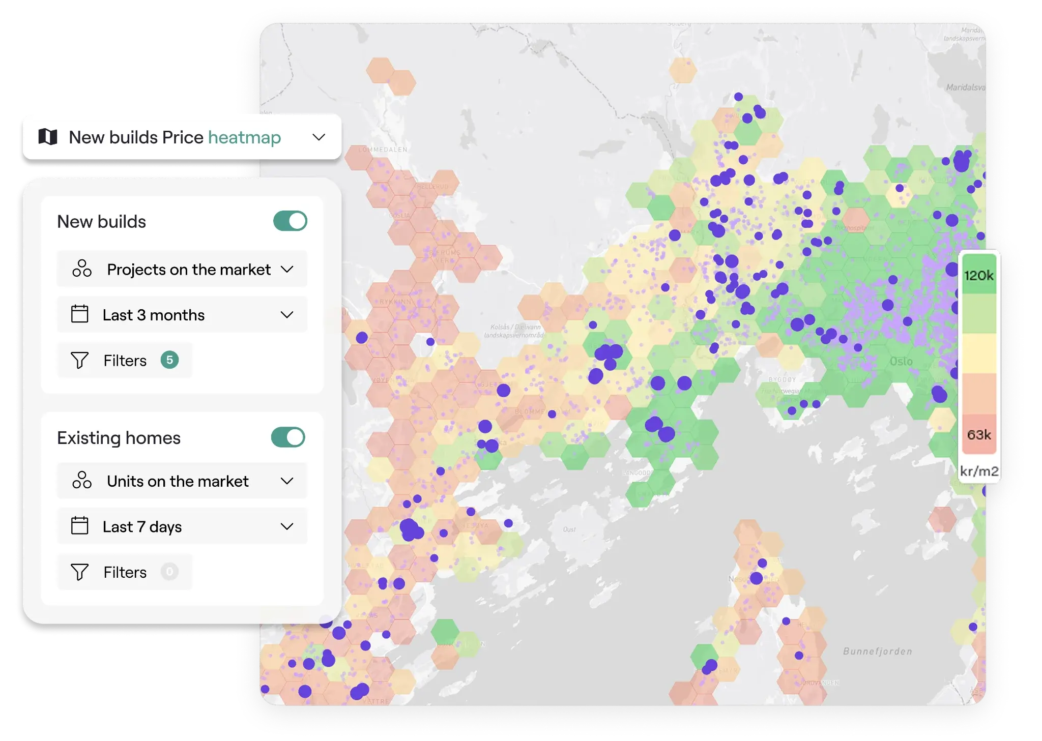Plot.ai: map of price levels and housing projects